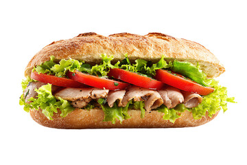3D Render a sandwich with meat lettuce tomatoes and lettuce