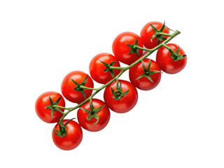 A bunch of ripe cherry tomatoes Isolated on a transparent background