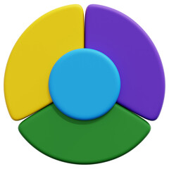 3D Three Section Core Chart Icon