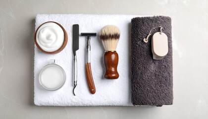 Shaving kit on marble