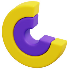 3D Dual Layer Arc Chart Icon