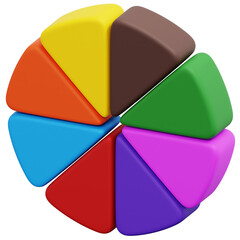 3D Eight Color Wheel Chart Icon