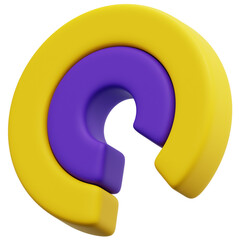 3D Concentric Dual Ring Chart Icon