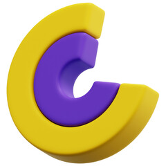 3D Dual Layer Arc Chart Icon