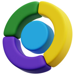 3D Layered Ring Data Chart Icon