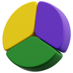 3D Three Color Pie Chart Icon
