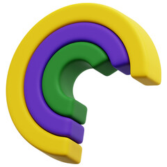 3D Three Layer Arc Diagram Icon