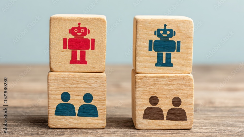 Poster robot collaborating with man to develop business strategy and foster innovation in an ai-driven envi