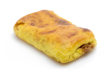 Traditional Chinese Brown Sugar Flatbread on White - Baked Wheat Cake Food Photography
