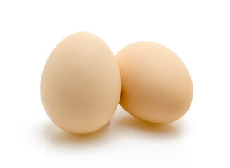Raw Chicken Eggs on Pure White Background - Food Photography