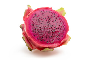 Fresh Dragon Fruit on White Background