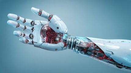 Close-up of a robot hand indicating milestones as part of strategic planning and decision-making in ai systems