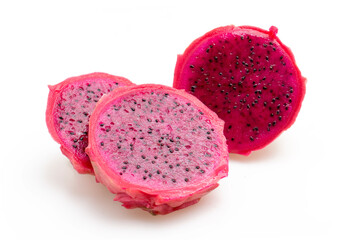 Fresh Dragon Fruit on White Background