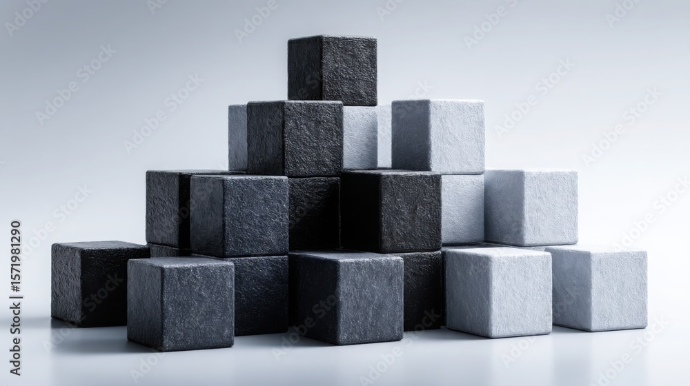 Poster pile of blocks symbolizing capital structure and its importance in establishing financial stability 