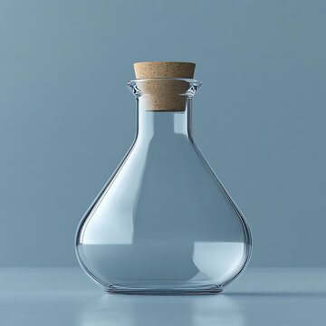 Empty glass bottle with cork stopper