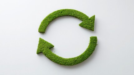 Green grass forming the letter c in a circular product lifecycle concept representing sustainability and environmental awareness