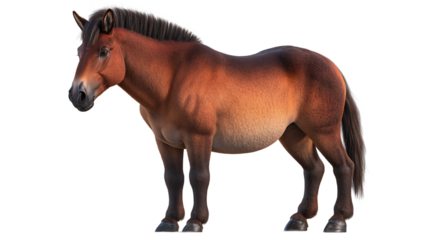 Brown Spotted Horse With Thick Coat On Transparent Background