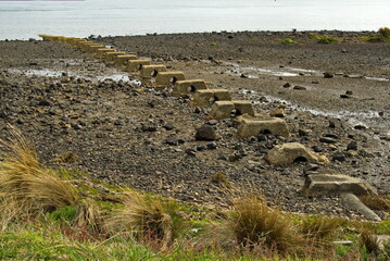 old unused storm water pipeline abutments