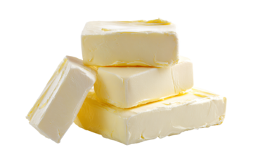 3D Render a stack of butter blocks sitting on top of each other