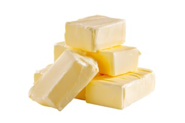 3D Render a pile of butter sitting on top of each other