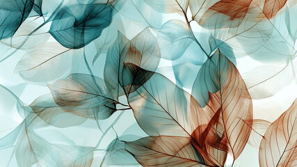 Abstract Translucent Leaves Pattern