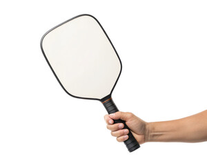 hand holding a Pickleball Paddle isolated on a transparent background