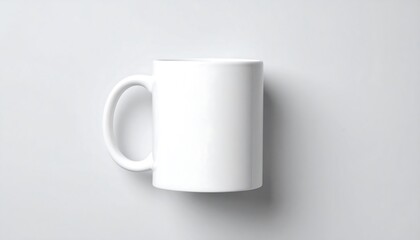 Fototapeta premium White Mug on Light Grey Background for Drink Mockup