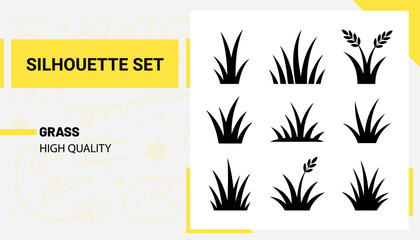 Unique and high quality grass Silhouette set