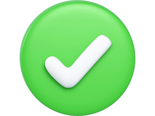 Green checkmark button icon, a web symbol for yes or accept