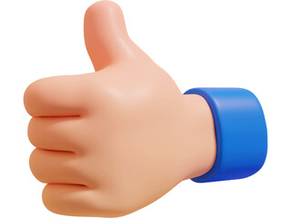 An isolated hand showing a positive thumbs up gesture, symbolizing success and approval