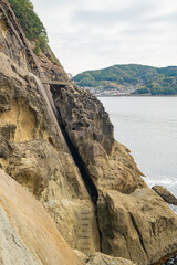 三重県熊野市　鬼ヶ城の風景