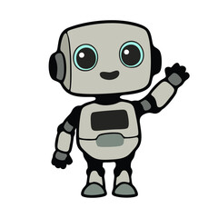 vector illustration funny cartoon android