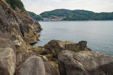三重県熊野市　鬼ヶ城の風景