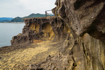 三重県熊野市　鬼ヶ城の風景