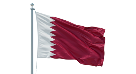 High resolution qatar national flag waving in the wind patriotic symbol of qatari nation state