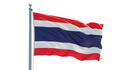 Waving thailand national flag patriotic symbol of thai kingdom southeast asia country pride identity 100