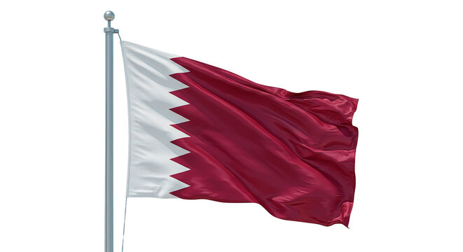 High resolution qatar national flag waving in the wind patriotic symbol of qatari nation state - Powered by Adobe