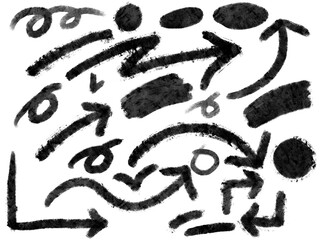 hand drawn vector illustration 선 기호 화살표 방향 체크 파워포인트 도형 방향 © 유리 허