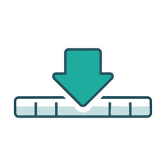 Flat Snap to Grid Icon with Down Arrow for Interface, Align, or UI Element Positioning – suitable for design, drag, or layout alignment concept