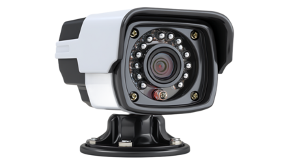 Gray And Black Security Camera System Monitoring Equipment On Transparent Background