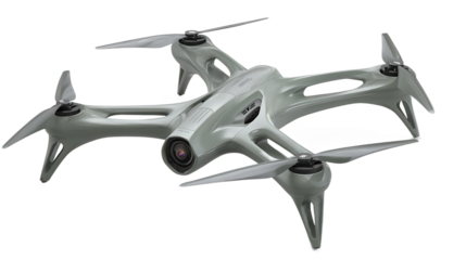 Gray Drone With Propellers On Transparent Backgrounds