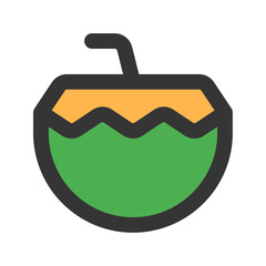 coconut drink outline fill icon