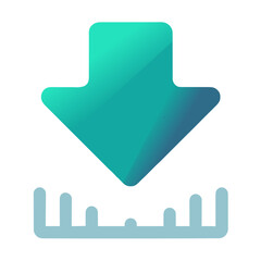 Flat Snap to Grid Icon with Down Arrow for Interface, Align, or UI Element Positioning – suitable for design, drag, or layout alignment concept