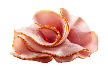 3D Render a piece of ham is shown on a white background