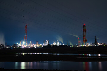 三重県四日市市　四日市コンビナートの風景