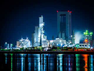 三重県四日市市　四日市コンビナートの風景