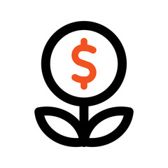investment outline color icon