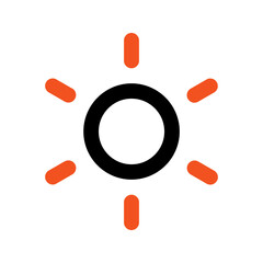 sun outline color icon