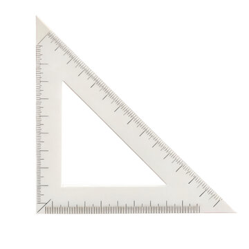 triangle ruler plastic classic isolated on a transparent background