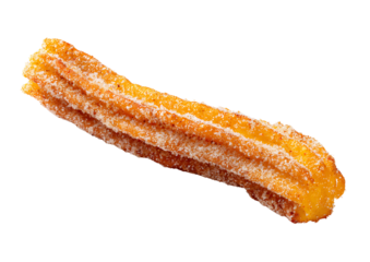 Golden-brown churros dusted with cinnamon sugar on a transparent background. Ideal for dessert graphics in PNG format.